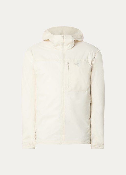Arc'teryx Squamish windjack met capuchon en waterafstotende coating - voorkant gebroken wit