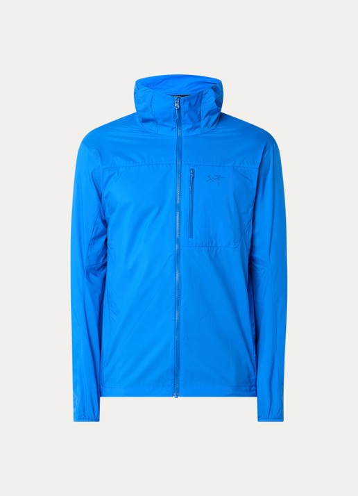 Arc'teryx Squamish windjack met capuchon en waterafstotende coating - voorkant 2 blauw