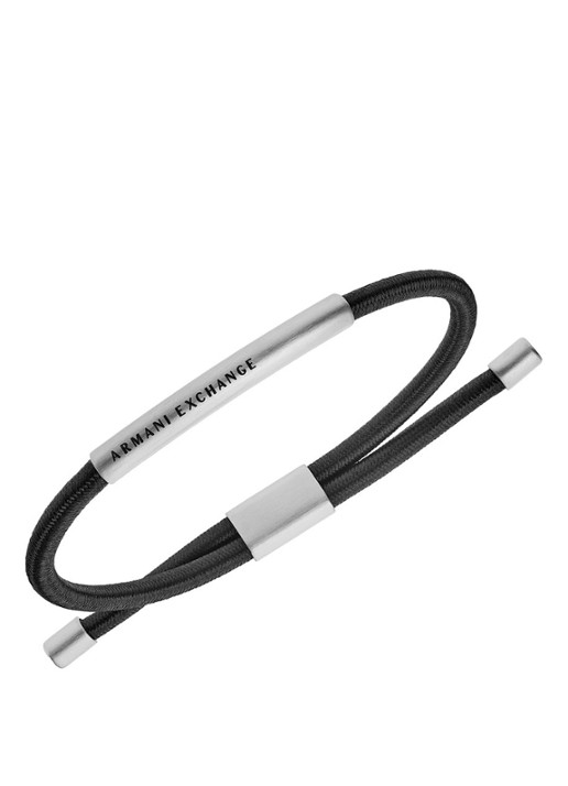 Armani Armband met logo AXG0041040   - voorkant 2 zwart