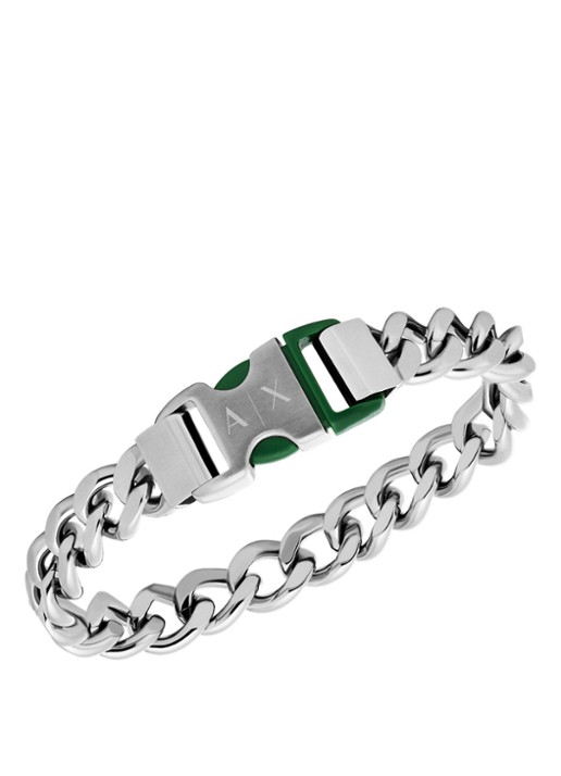 Armani Armband met logo AXG0154040 - detail zilver