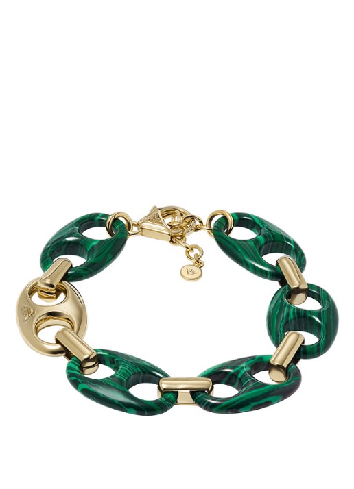Armani Armband met malachiet EGS3146710 - voorkant goud