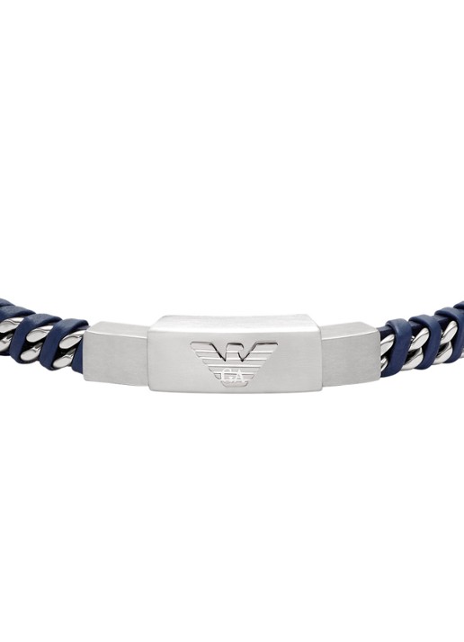 Armani Armband van leer EGS3319040 - detail 2 blauw