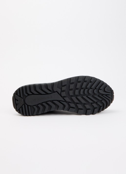 Armani ASV Nylon sneakers met leren details en logo  - detail 5 zwart