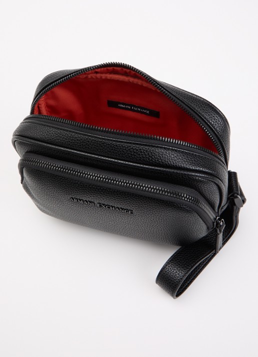 Armani Beautycase met logo en structuur - voorkant 2 zwart