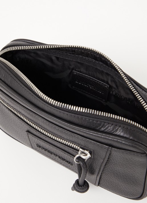 Armani Beautycase van leer - detail 3 zwart