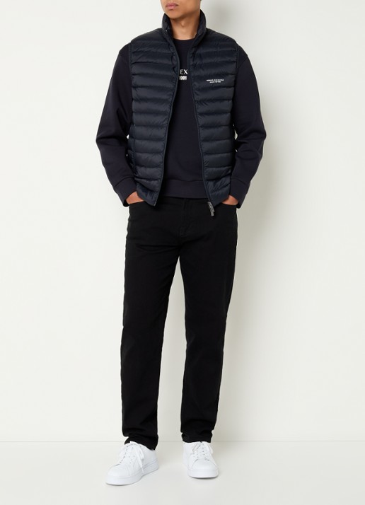 Armani Bodywarmer met donsvulling en ritszakken - voorkant 2 donkerblauw