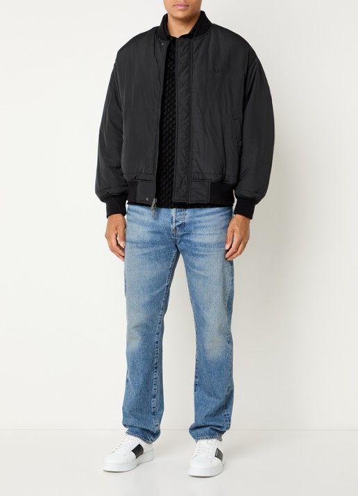Armani Bomberjack met borst- en steekzakken - voorkant 4 zwart