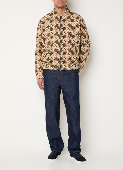 Armani Bomberjack met jacquard dessin - voorkant 4 creme