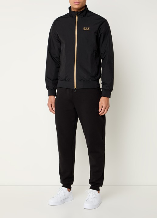 Armani Bomberjack met ritszakken en logo - voorkant 3 zwart