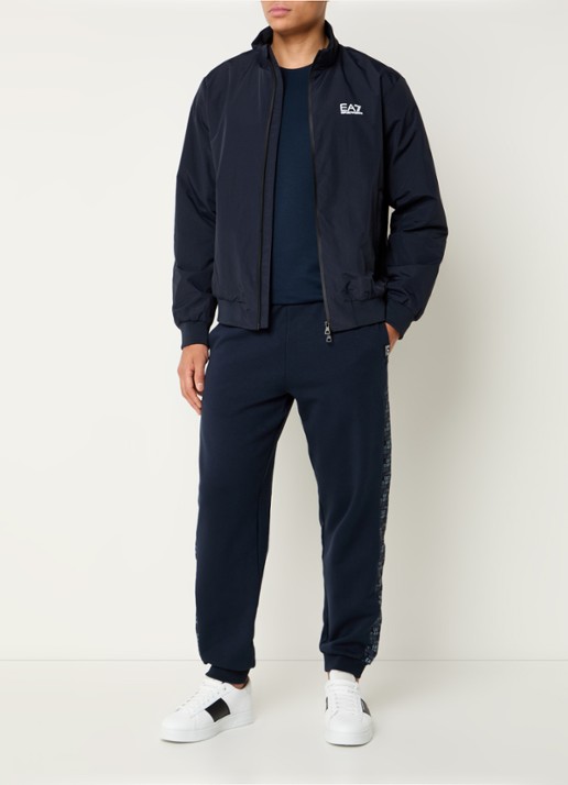 Armani Bomberjack met ritszakken en logo - voorkant 3 donkerblauw