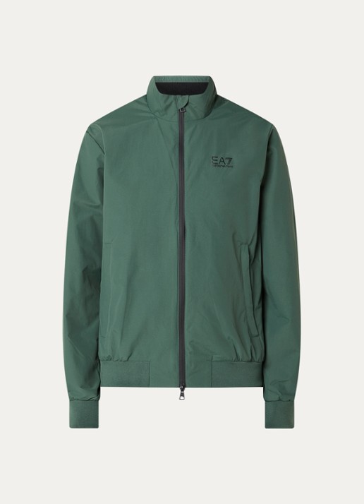 Armani Bomberjack met ritszakken en logo - voorkant 2 grijsmele