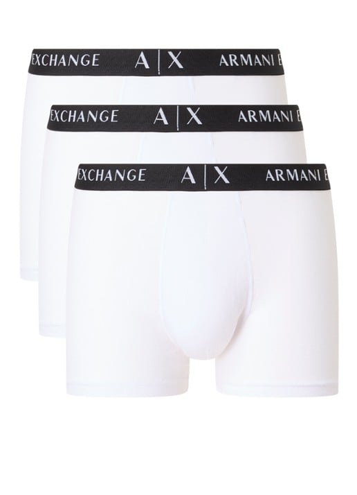 Armani Boxershorts met logoband in 3-pack - voorkant 2 wit