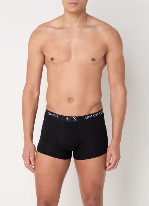 Armani Boxershorts met logoband in 3-pack - voorkant 2 zwart