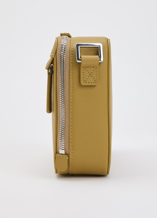 Armani Business Regenerated crossbodytas van imitatieleer met afneembare schouderriem  - detail 4 olijfgroen