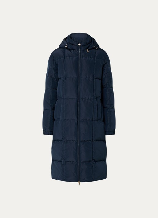 Armani Caban gewatteerde jas met capuchon - voorkant 2 donkerblauw