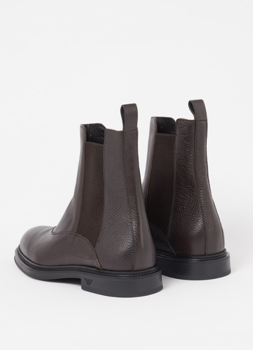 Armani Chelsea boot van kalfsleer  - detail 3 donkerbruin