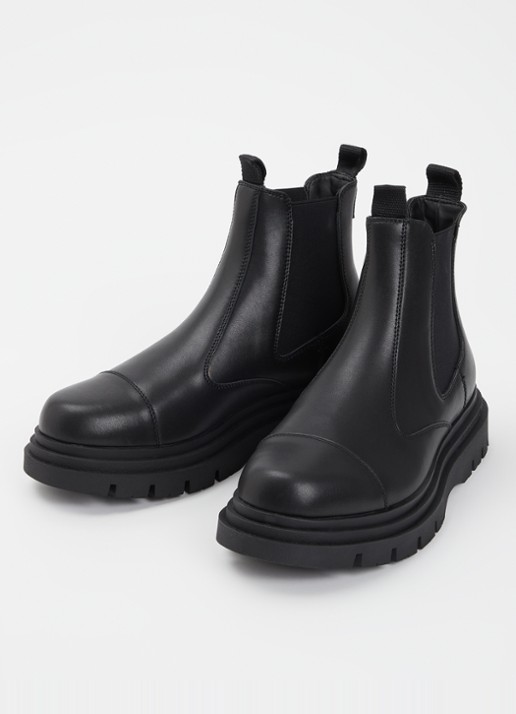 Armani Chelsea boot van leer - detail zwart