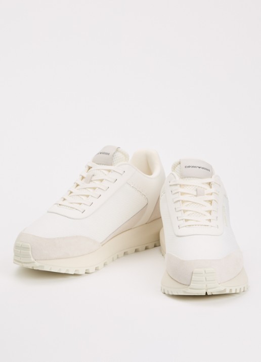 Armani Cordura sneaker met details van suède - detail 3 wit