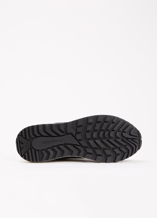Armani Cordura sneaker met details van suède - detail 4 donkerblauw