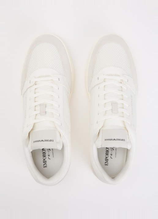 Armani Cordura sneaker met suéde details  - detail 2 wit