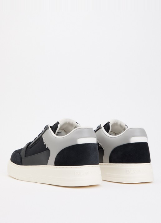 Armani Cordura sneaker met suéde details  - achterkant 2 zwart