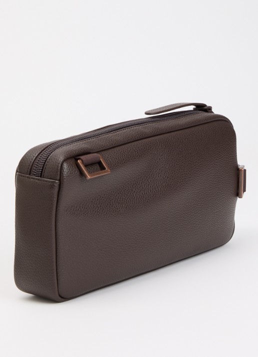 Armani crossbody tas met logo - achterkant 2 donkerbruin