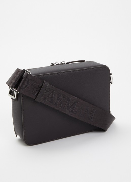 Armani Crossbodytas met afneembare schouderriem en logo - achterkant donkerbruin