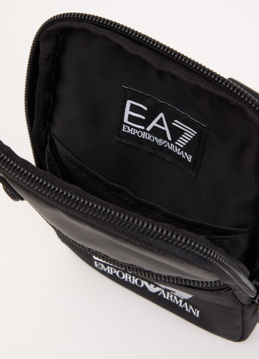 Armani Crossbodytas met logo en verstelbare schouderriem - detail 3 zwart