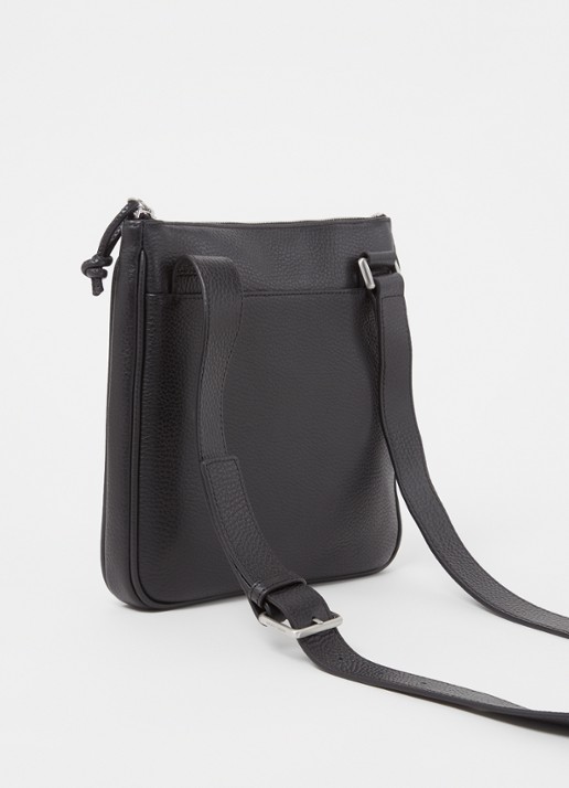 Armani Crossbodytas van leer met logo - achterkant zwart