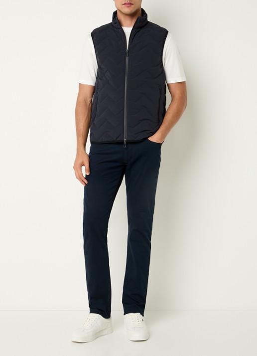 Armani Down bodywarmer met quilt patroon - voorkant 3 donkerblauw