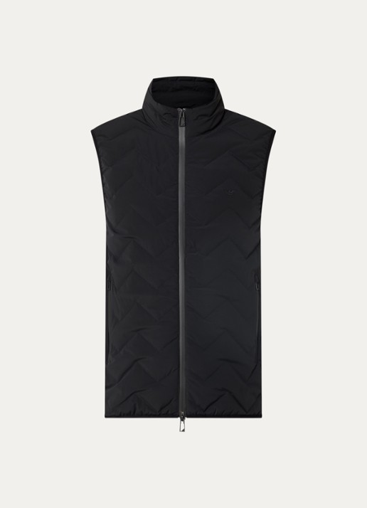 Armani Down bodywarmer met quilt patroon - voorkant 3 zwart