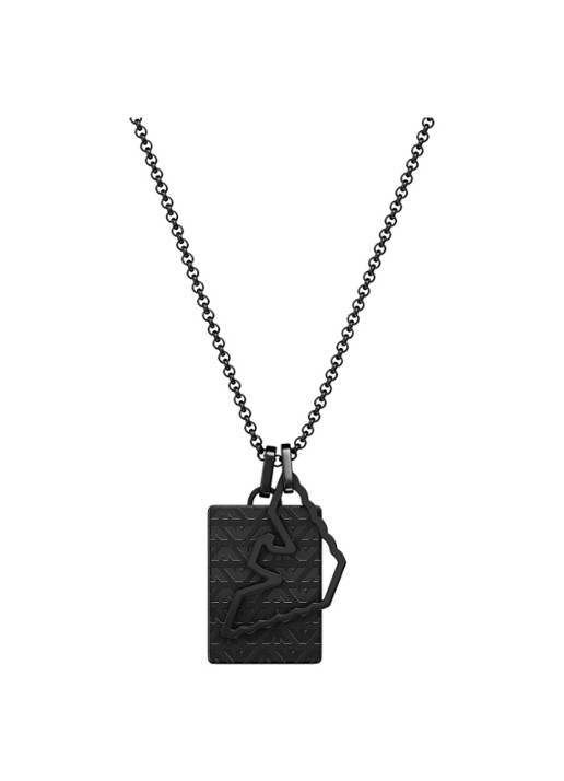 Armani Eagle Logo ketting EGS3384001 - voorkant zwart