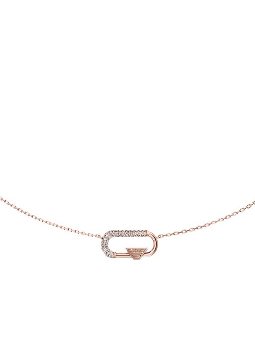 Armani Eagle Logo ketting verguld EGS3404221 - voorkant roségoud