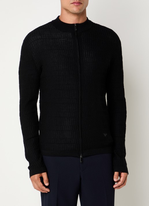 Armani Fijngebreid vest in wolblend