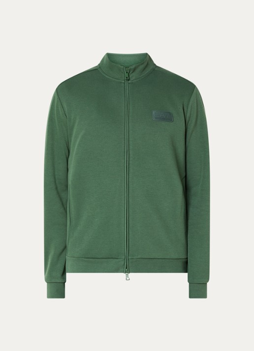 Armani Fijngebreid vest met logo - voorkant 2 groen
