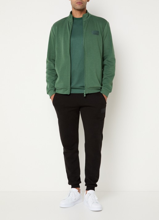 Armani Fijngebreid vest met logo - voorkant 3 groen