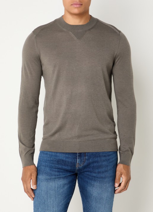 Armani Fijngebreide pullover in wolblend met ronde hals