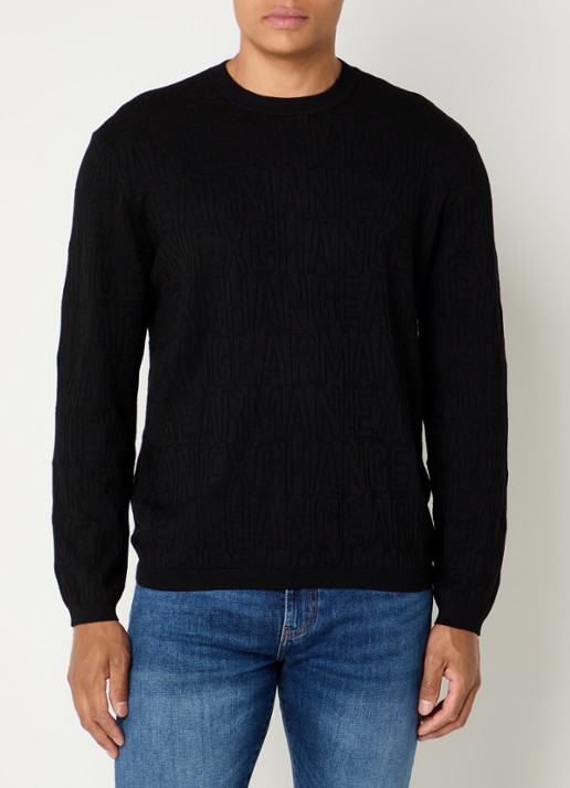 Armani Fijngebreide pullover met ingebreid patroon