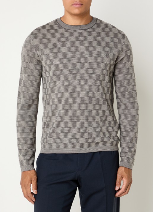 Armani Fijngebreide pullover met ingebreid patroon