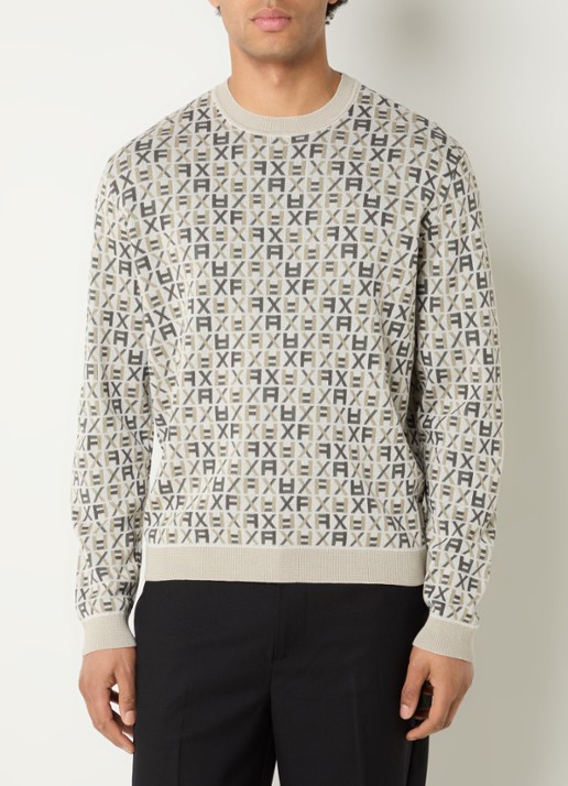 Armani Fijngebreide pullover met logoprint
