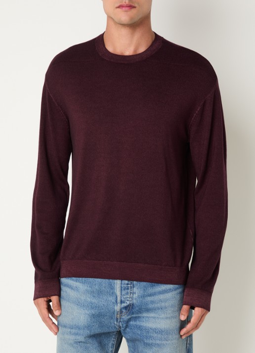 Armani Fijngebreide pullover van wol met ronde hals
