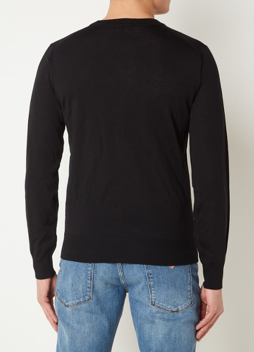 Armani Fijngebreide pullover van wol - achterkant 4 zwart