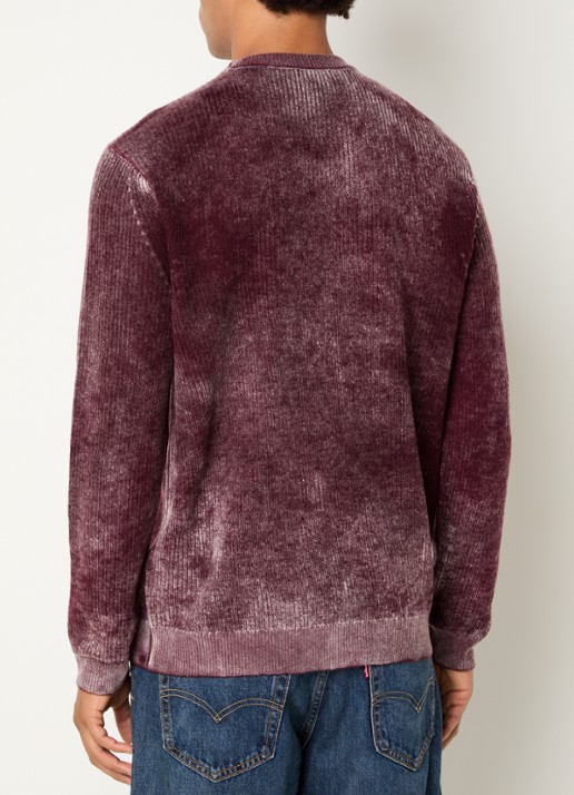 Armani Fijngebreide trui in wolblend met print - achterkant 2 aubergine