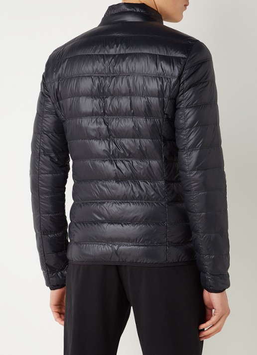 Armani Gewatteerd jack met donsvulling en logo - achterkant zwart