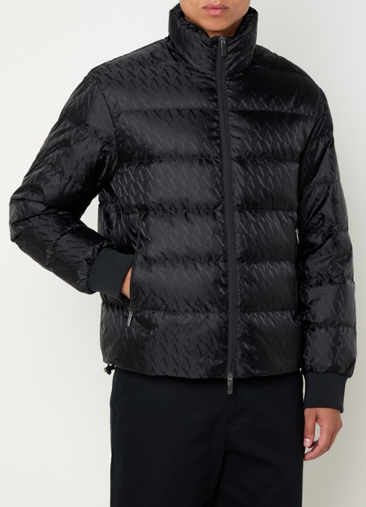 Armani Gewatteerd jack met donsvulling en logoprint