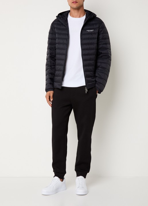Armani Gewatteerd jack met donsvulling en ritszakken - voorkant 2 donkerblauw