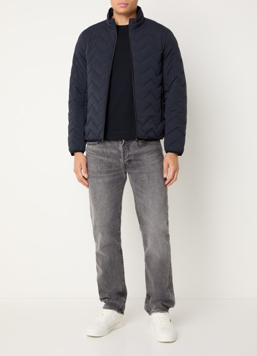 Armani Gewatteerd jack met donsvulling - voorkant 3 iconico 0920 blu nav / donkerblauw