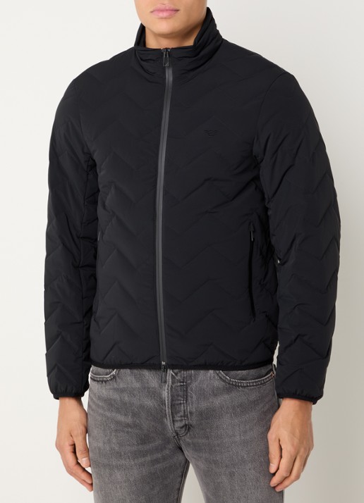 Armani Gewatteerd jack met donsvulling - detail 4 black beauty / zwart