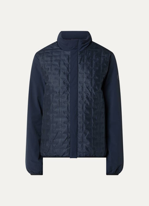 Armani Gewatteerd jack met quilt patroon en ritszakken - voorkant 3 donkerblauw