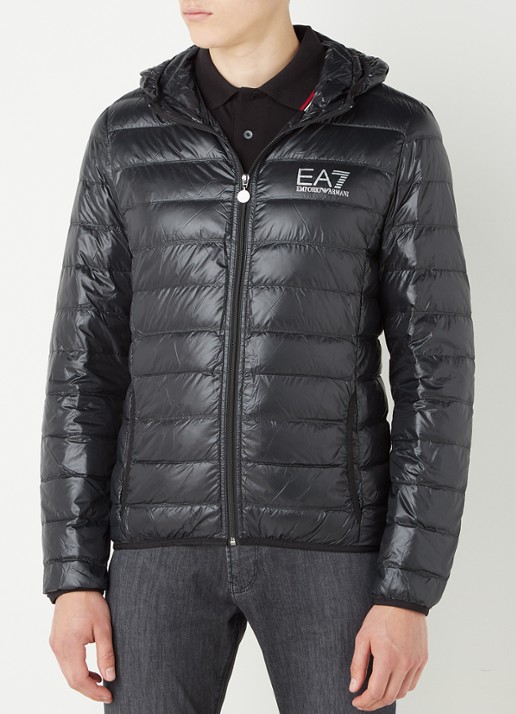 Armani Gewatteerd trainingsjack met donsvulling en logo